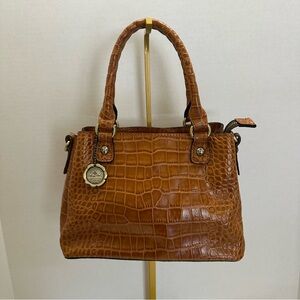 Patricia Nash Norcia Crossbody – Cognac Croco-Embossed Leather